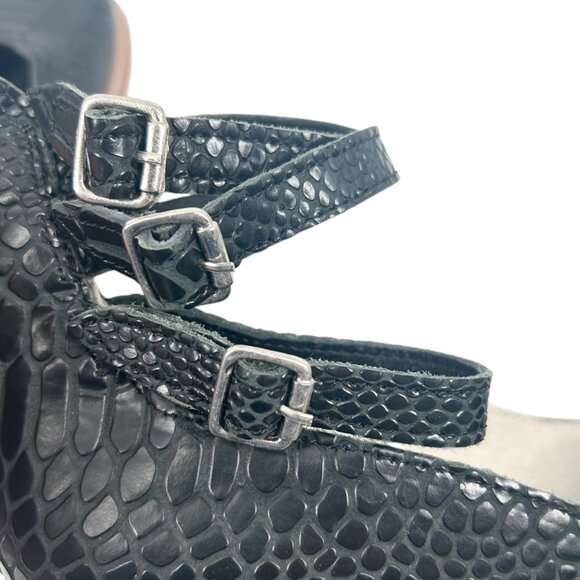 Freebird by Steven Randi Black Snake Embossed Heeled Shoes - Picture 10 of 11